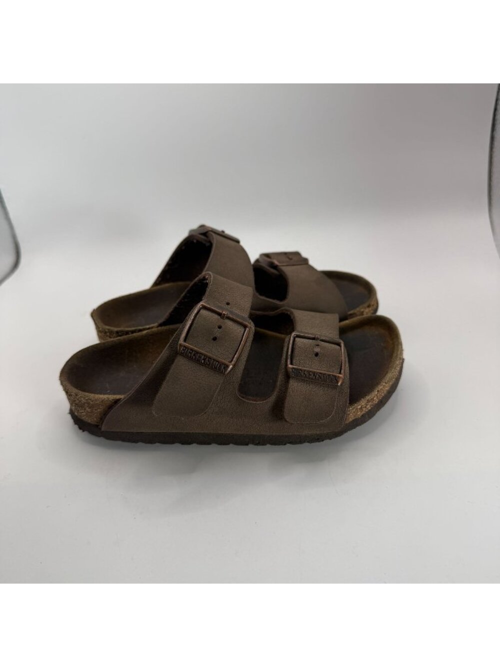 Birkenstock Arizona Brown Kids Sandals Size 41 US 8 Leather Upper Cork Sole